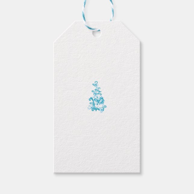 Ball Blue, Medium Turquoise Dekoration Geschenkanhänger (Vorderseite)