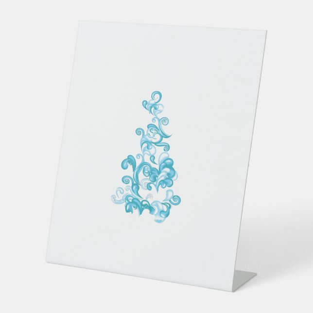 Ball Blue, Medium Turquoise Dekoration Sockelschild (Vorderseite)