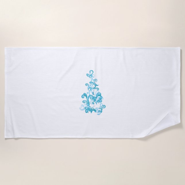 Ball Blue, Medium Turquoise Dekoration Strandtuch (Vorderseite)