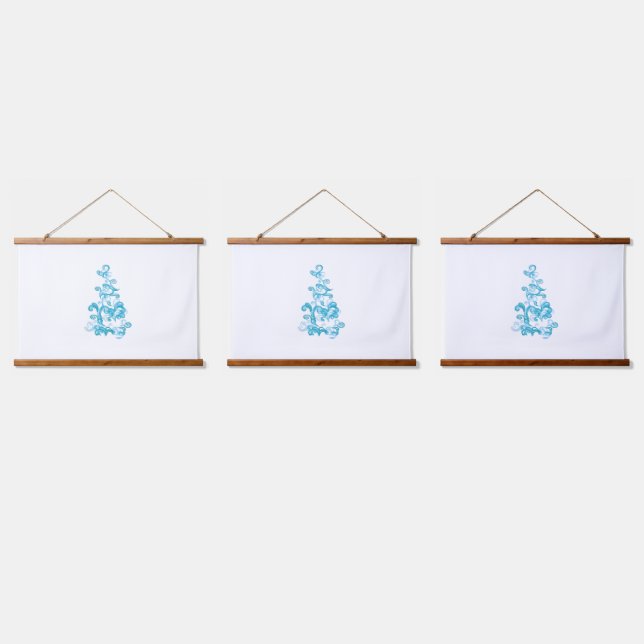 Ball Blue, Medium Turquoise Dekoration Wandteppich Mit Holzrahmen (Dreifach)