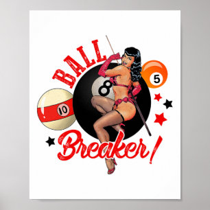 Ball Breakfast Funny Pool Player Billiard Lover Bi Poster