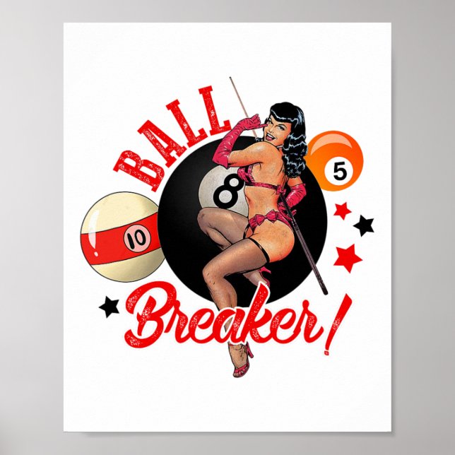 Ball Breakfast Funny Pool Player Billiard Lover Bi Poster (Vorne)
