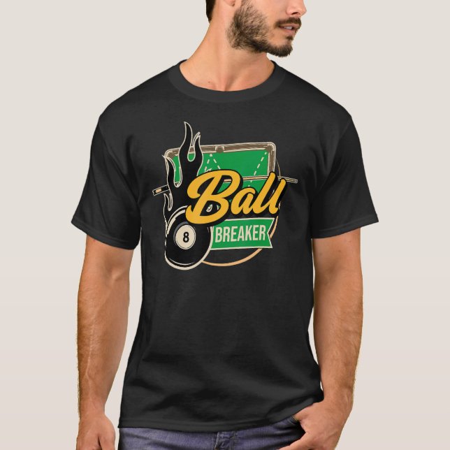 Ball Breakfast Pool Player Billard T-Shirt (Vorderseite)