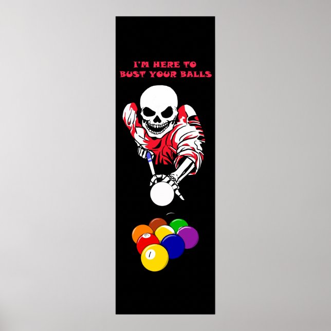Ball buster Skeleton Pool Billard Kunst Poster (Vorne)