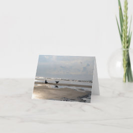 Ball Chasing Hund auf der Beach Note Card Karte