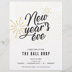Ball fällt Silvester Party Flyer