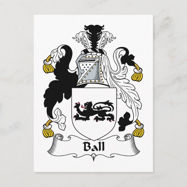 Ball Familienwappen Postkarte (Vorderseite)