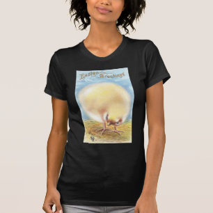 Ball Flaum-Küken-Vintager Ostern-Postkarte T-Shirt