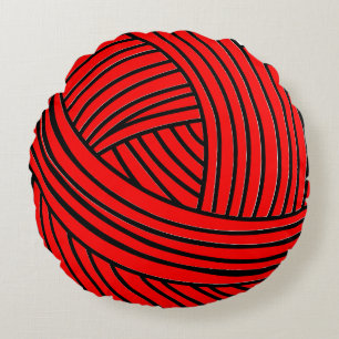 BALL GARN KNITTER ROUND PILLOW RUNDES KISSEN