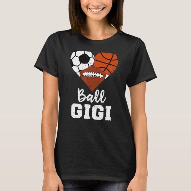 Ball Gigi Heart Soccer Basketball Fußball Gigi T-Shirt (Vorderseite)