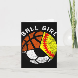 Ball Girl Funny Softball Basketball Basketball Spi Karte