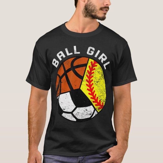 Ball Girl Funny Softball Basketball Basketball Spi T-Shirt (Vorderseite)