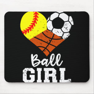 Ball Girl Funny Softball Basketball Girl Pr Mousepad
