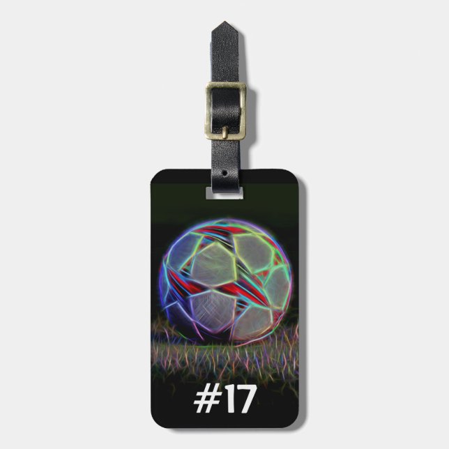 Ball-Grafik der Fußballstadien, Tagmarke Gepäckanhänger (Vorderseite vertikal)