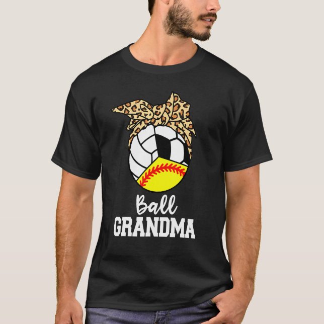 Ball Grandma Softball Volleyball Soccer Leopard Gr T-Shirt (Vorderseite)