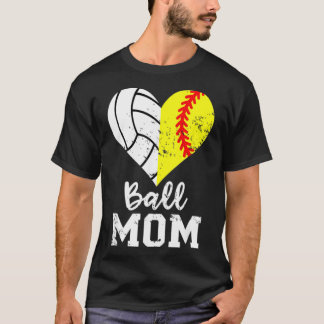Ball Heart Funny Softball Volleyball Baller T-Shirt