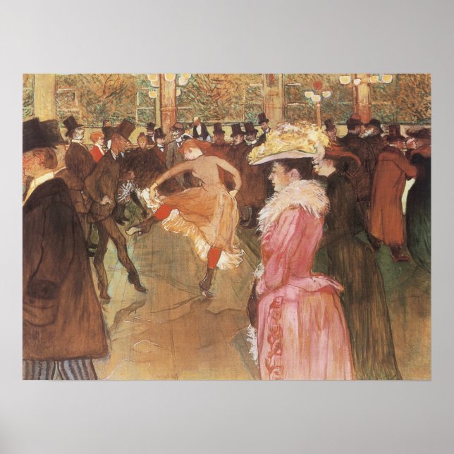 Ball in der Diskothek von Toulouse Lautrec Poster (Vorne)