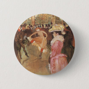 Ball in der Nachtclub von Toulouse Lautrec Button