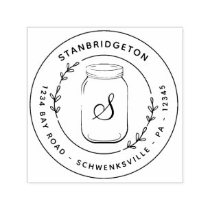 Ball Jar mit anfänglicher Runde kundenspezifische Permastempel