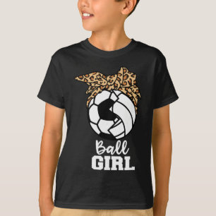 Ball Mädchen Lustiger Fußball Volleyball Spieler T-Shirt