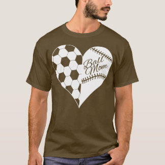 Ball Mama Baseball Softball Herz Weiß 1 T-Shirt