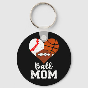 Ball Mama Funny Baseball Fußball Basketball Mama Schlüsselanhänger