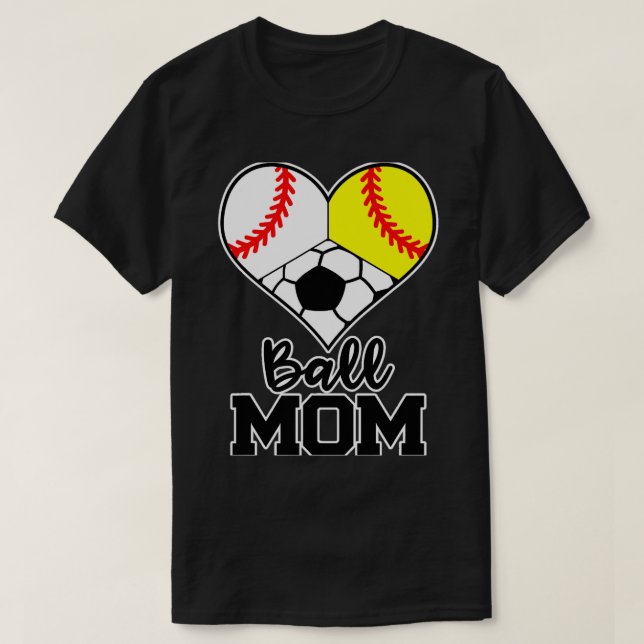 Ball Mama Funny Baseball Softball T-Shirt (Design vorne)