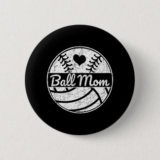 Ball Mama HalbBaseball Softball Halbvolleyball Button