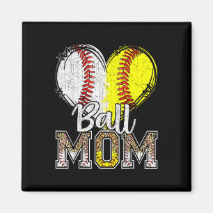 Ball Mama Heart Baseball Softball Mama Women Mothe Magnet