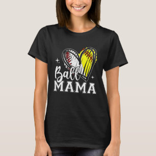 Ball Mama Herz Baseball Softball Mama Muttertag T-Shirt