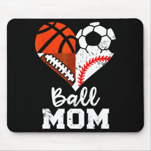 Ball Mama Herz Lustig Fußball Basketball Baseball Mousepad