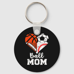Ball-Mama Herz Lustig Fußball Basketball Baseball Schlüsselanhänger