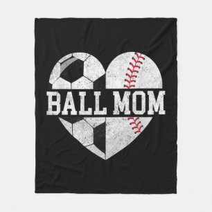 Ball Mama Herzspass Baseball Fußball Mama Fleecedecke