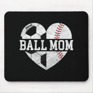 Ball Mama Herzspass Baseball Fußball Mama Mousepad