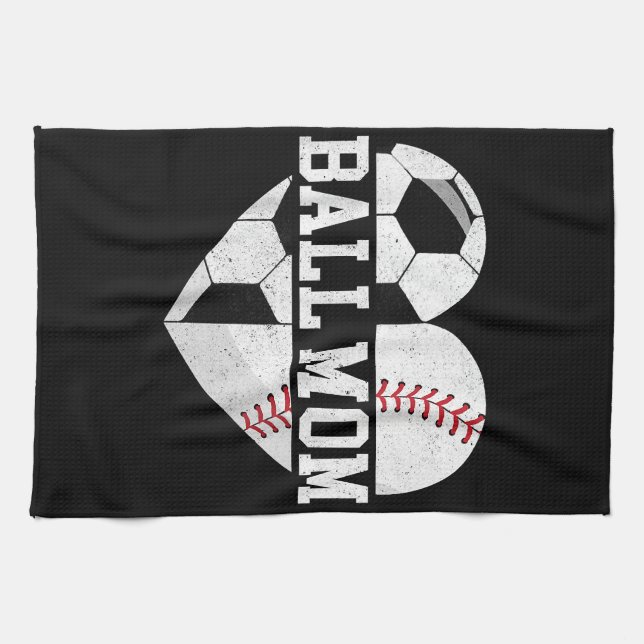 Ball Mama Shirt Herzlich Willkommen bei der Baseba Geschirrtuch (Horizontal)