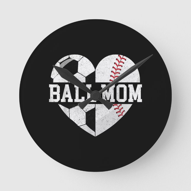 Ball Mama Shirt Herzlich Willkommen bei der Baseba Runde Wanduhr (Vorderseite)