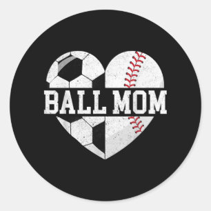 Ball Mama Shirt Herzlich Willkommen bei der Baseba Runder Aufkleber