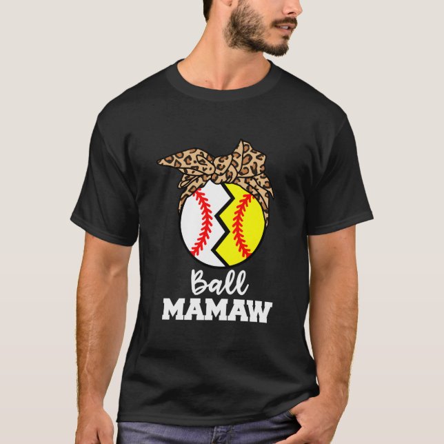 Ball Mamaw Baseball Softball Mamaw T-Shirt (Vorderseite)