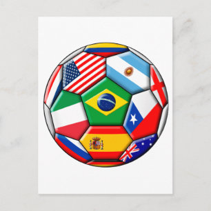 Ball mit Flaggen Postkarte