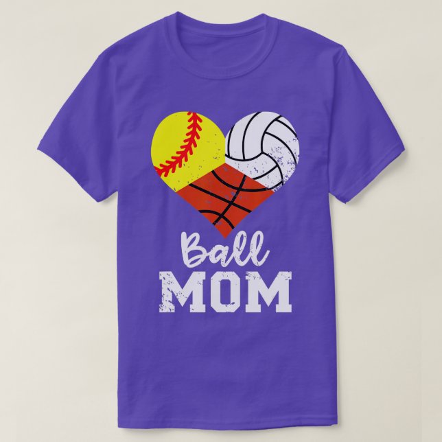 Ball Mom Funny Softball Volleyball Basketball Mom  T-Shirt (Design vorne)