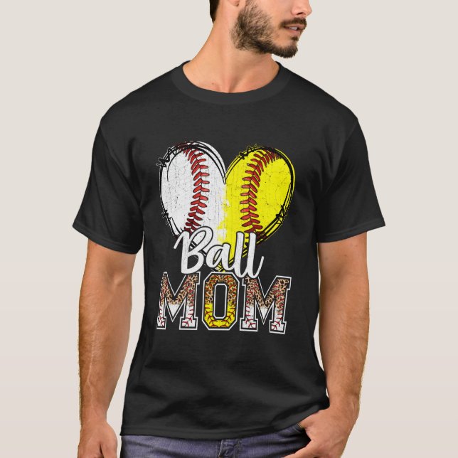 Ball Mom He Baseball Softball Mama Mothers Day 202 T-Shirt (Vorderseite)