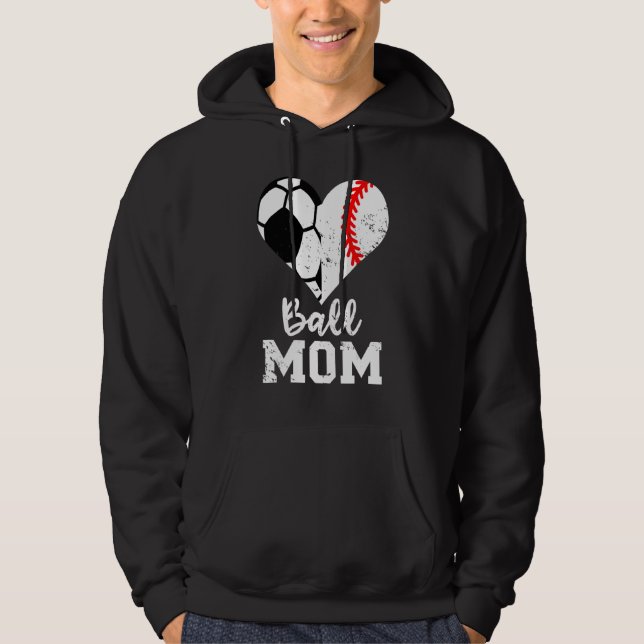 Ball Mom Heart  Soccer Mom Hoodie (Vorderseite)