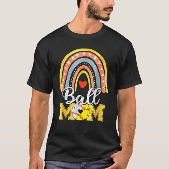 Ball Mom Rainbow Mom Mother Mother s Day 2023 T-Shirt (Vorderseite)