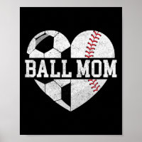 Ball-Mom-Shirt Herz Lustig Baseball Fußball-Mama