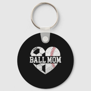 Ball-Mom-Shirt Herz Lustig Baseball Fußball-Mama  Schlüsselanhänger