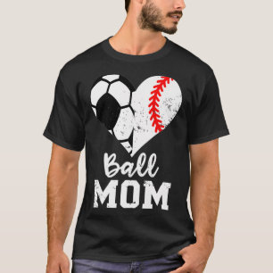 Ball Mutti Herz Lustig Baseball Fußball Mutti Prem T-Shirt