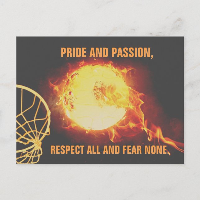 Ball Netball-Themenbild mit Slogan brennen Postkarte (Vorderseite)