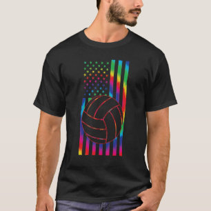 Ball of Basketball Gefärbte Krawatte American Flag T-Shirt