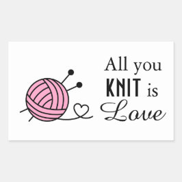 Ball of Knitting Yarn Craft - Custom Color Rechteckiger Aufkleber
