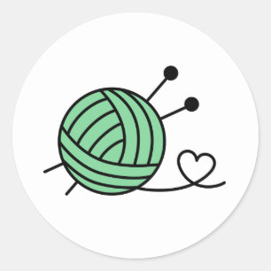 Ball of Knitting Yarn Craft - Custom Color Runder Aufkleber